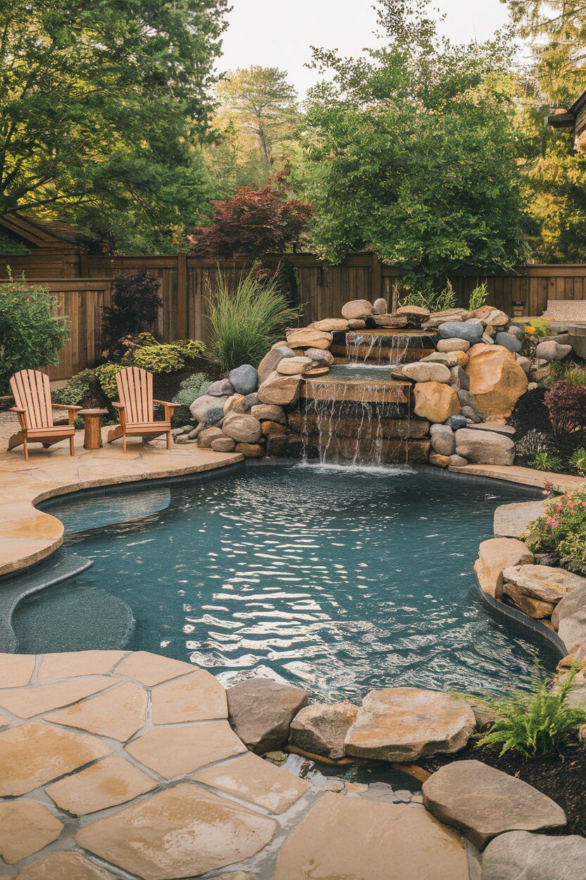 18. Rustic natural stone pool