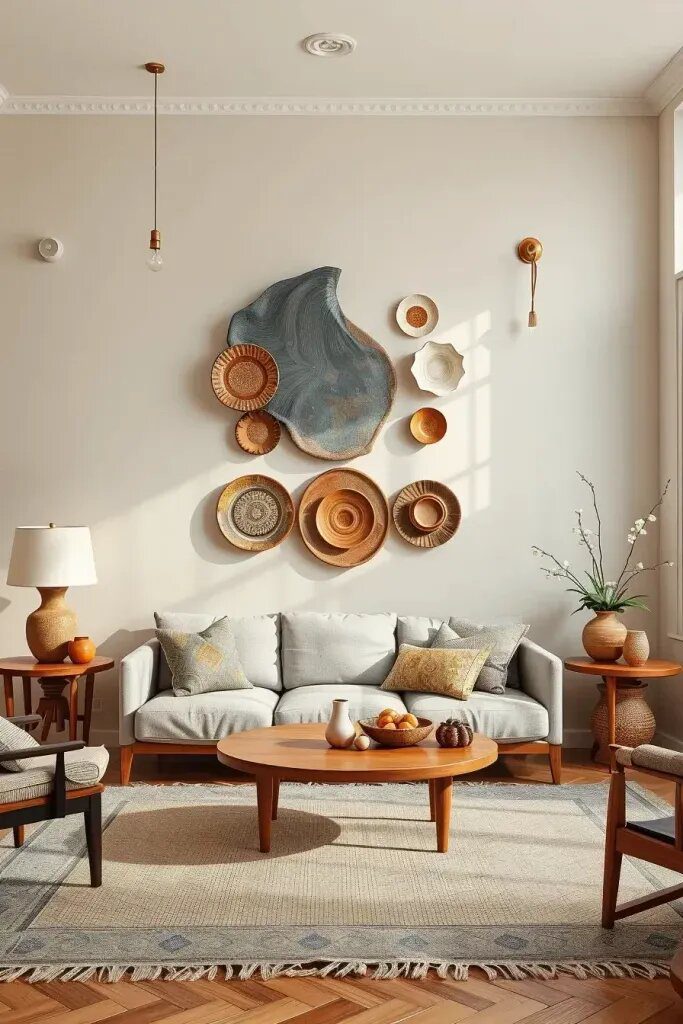 14. Use Ceramic Wall Plates as Statement Art