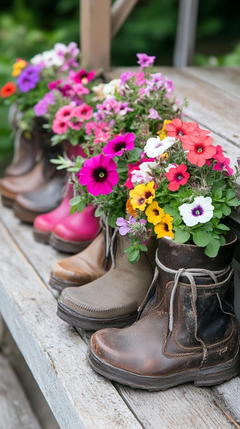 10. Turning Old Boots Into Garden Planters