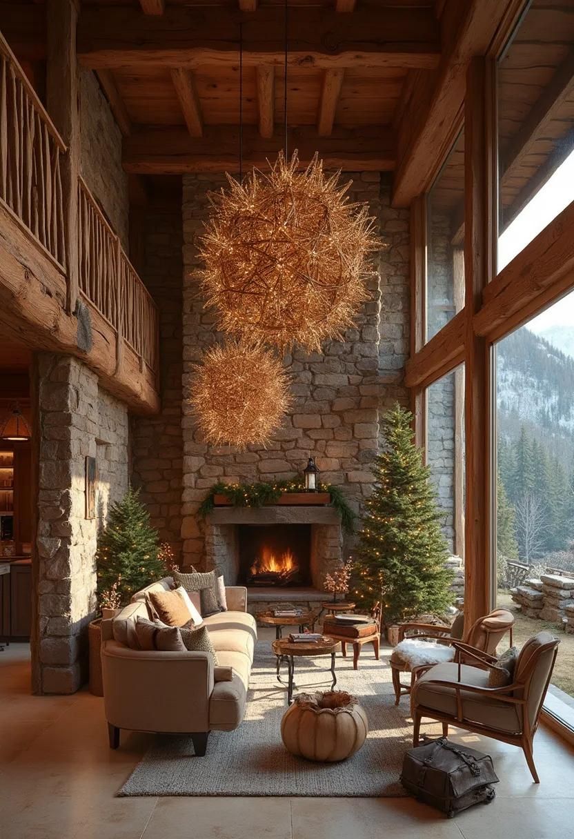 16. Rattan Ceiling Accents for Christmas