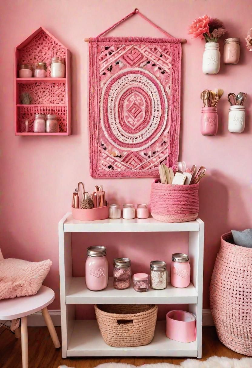 11. Pink Mason Jar Storage Solutions