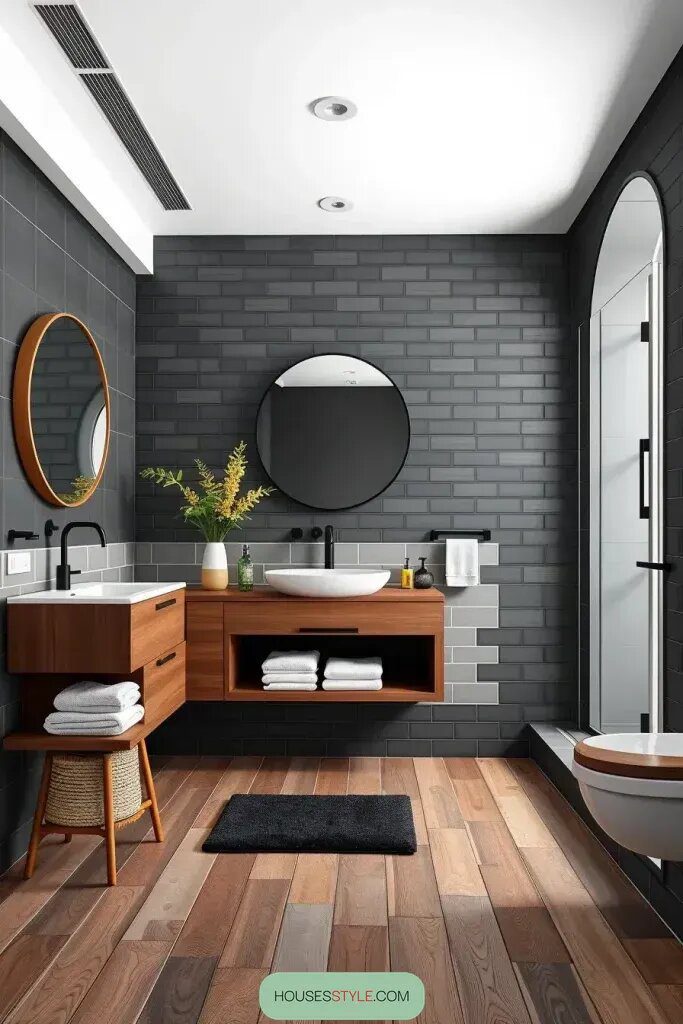 Black and Wood Tile: A Bold Contrast - photo 2