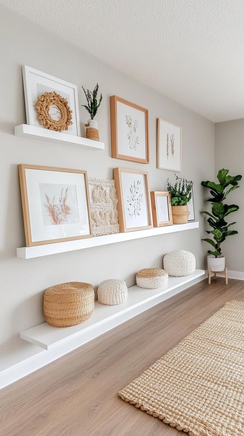 7. Leaning Frames on a Floating Shelf Ledge - photo 3