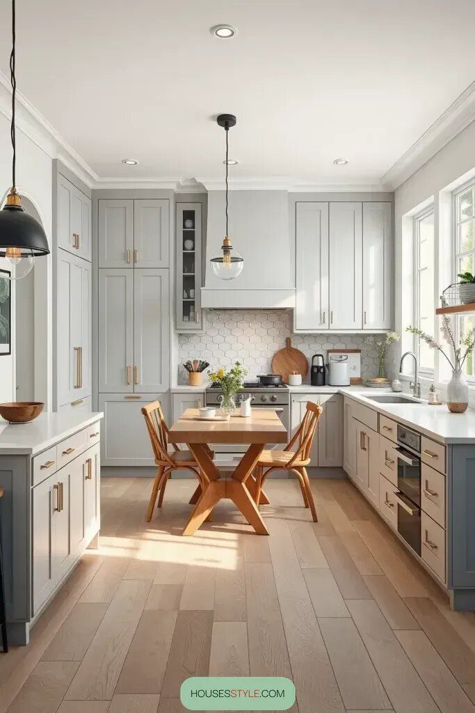 Scandinavian Kitchen Designs with Gray Cabinets