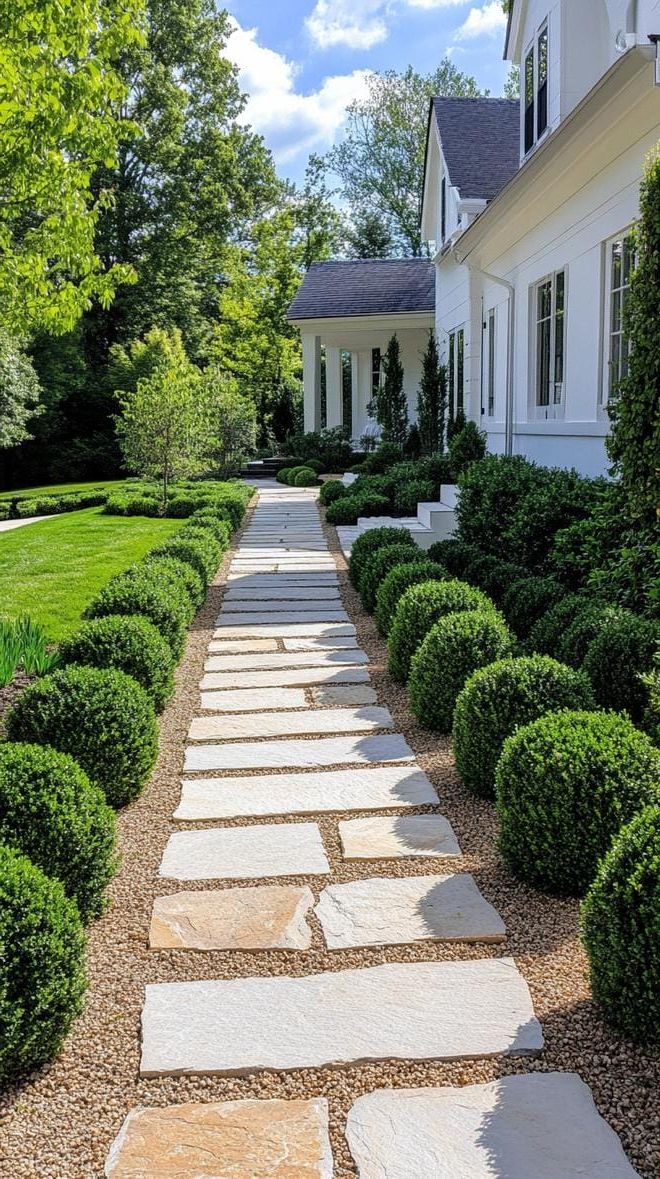 7. Stone Pavers Framed by Trimmed Shrubs - photo 2