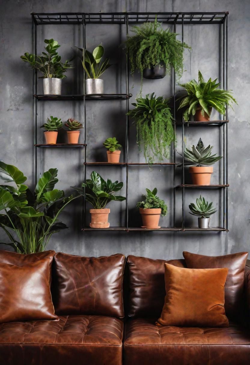 4. Metal Wall Grid Hanging Plants