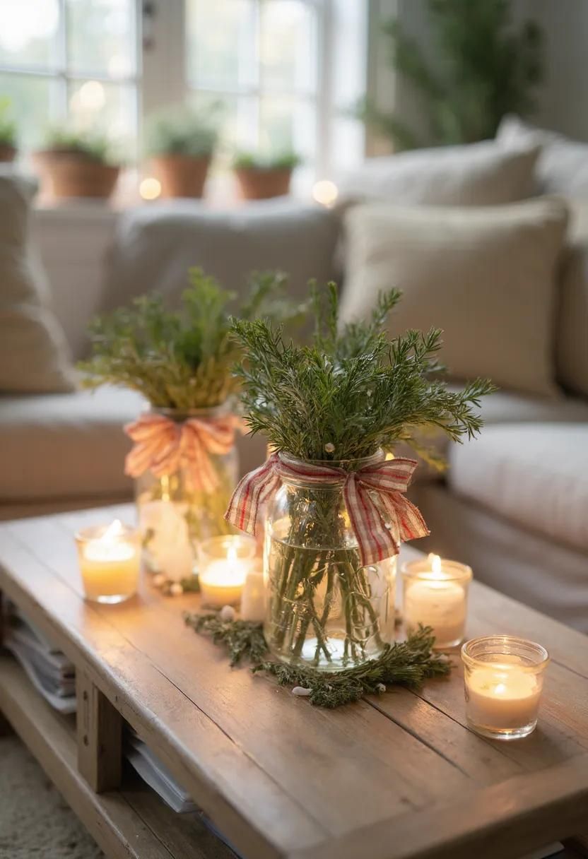 13. Mason Jar Holiday Table Decor