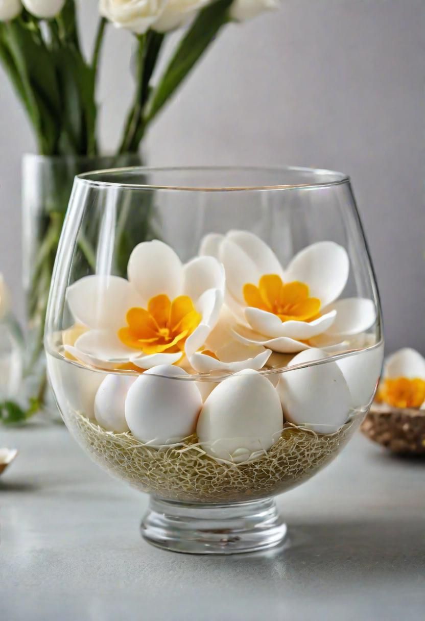 7. Floating Floral Eggshell Centerpieces