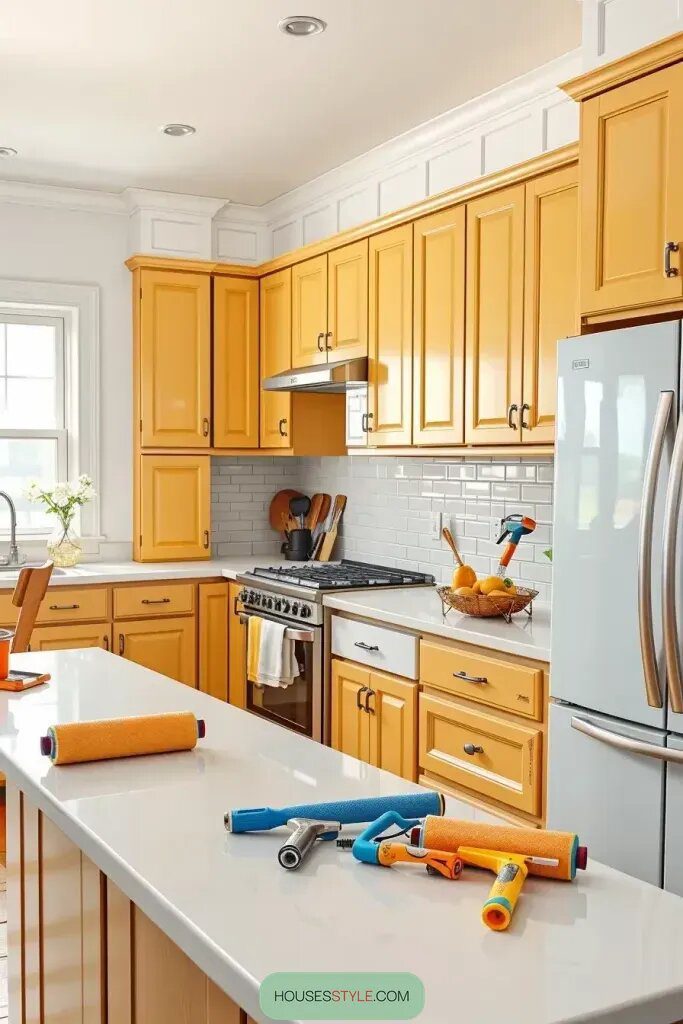 How to Paint Kitchen Cabinets Yellow