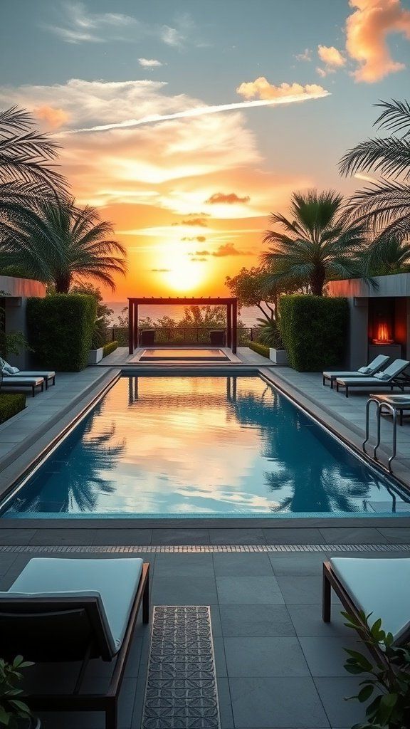 10. A Luxurious Rectangle Pool Getaway