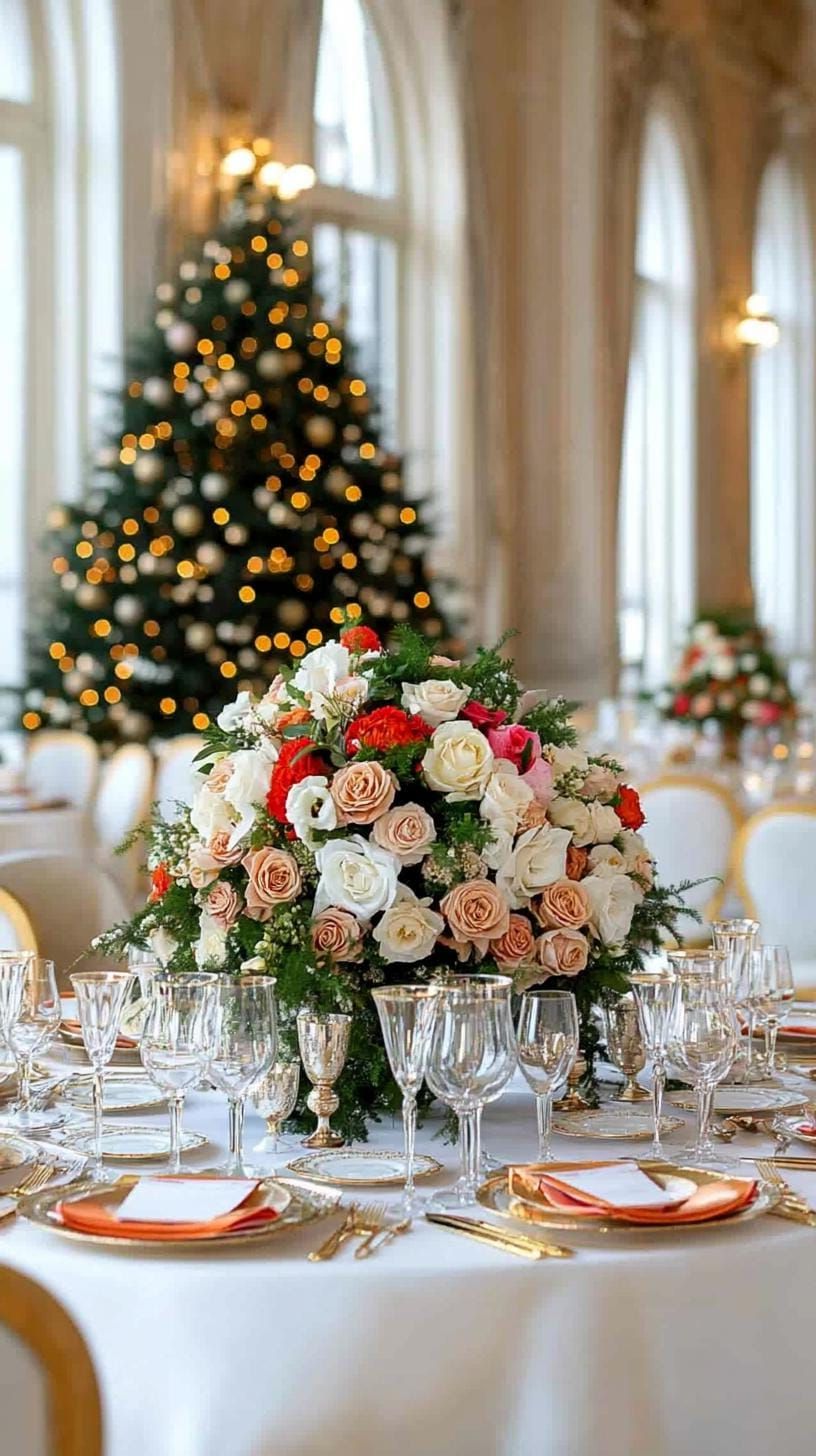 20. Gold and Cream Table with a Statement Centerpiece - photo 2