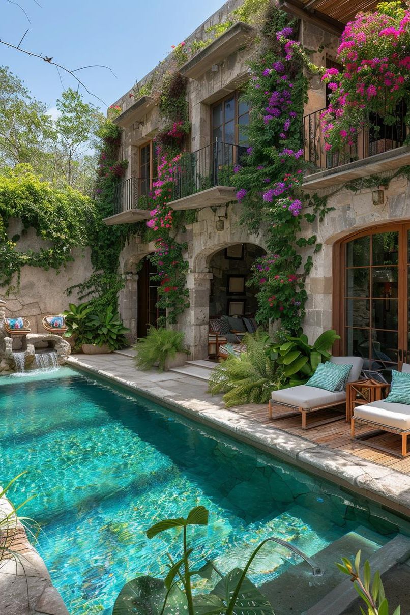 3. Cascading Vertical Garden Walls