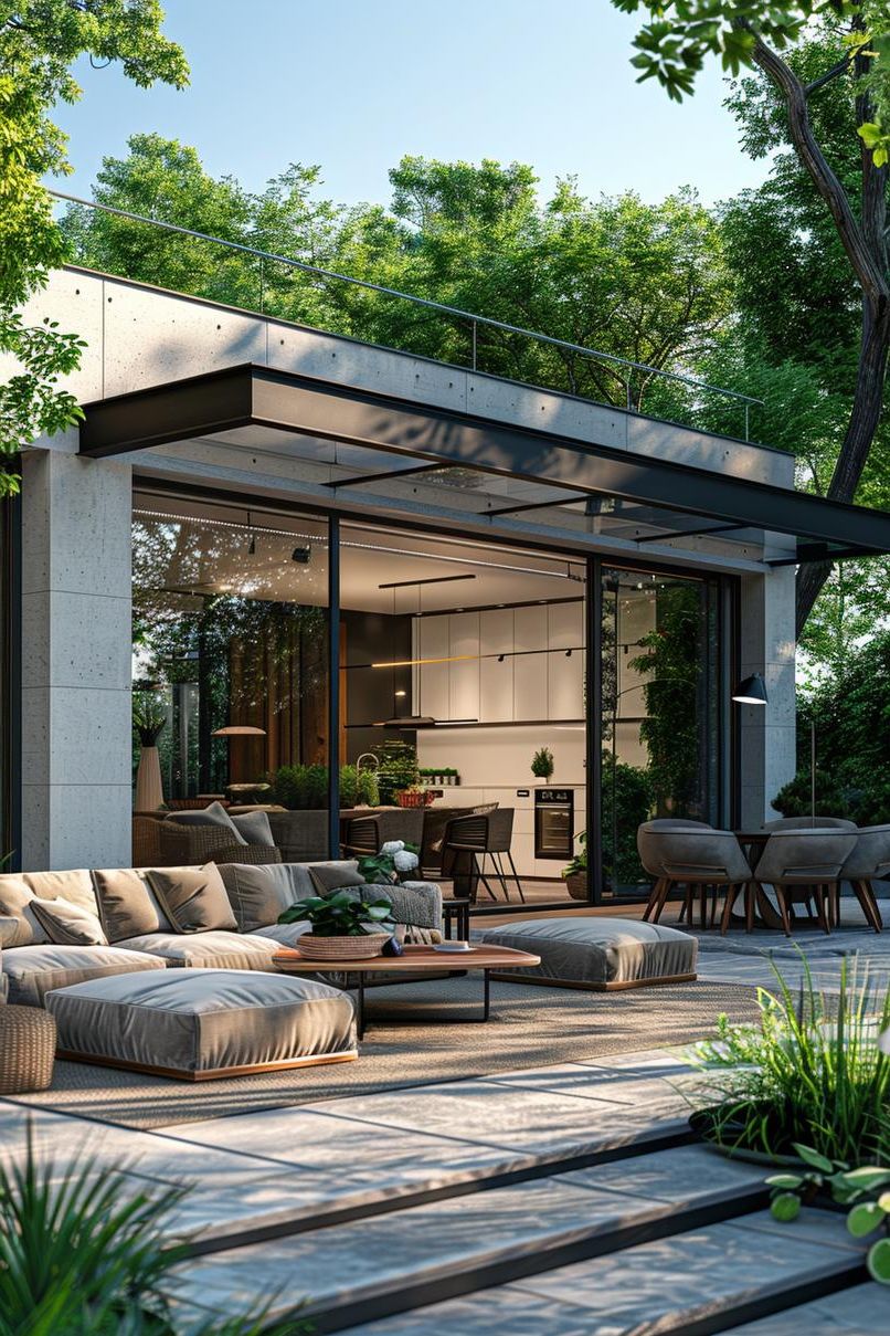 5. Modern Metal and Glass Dining Set