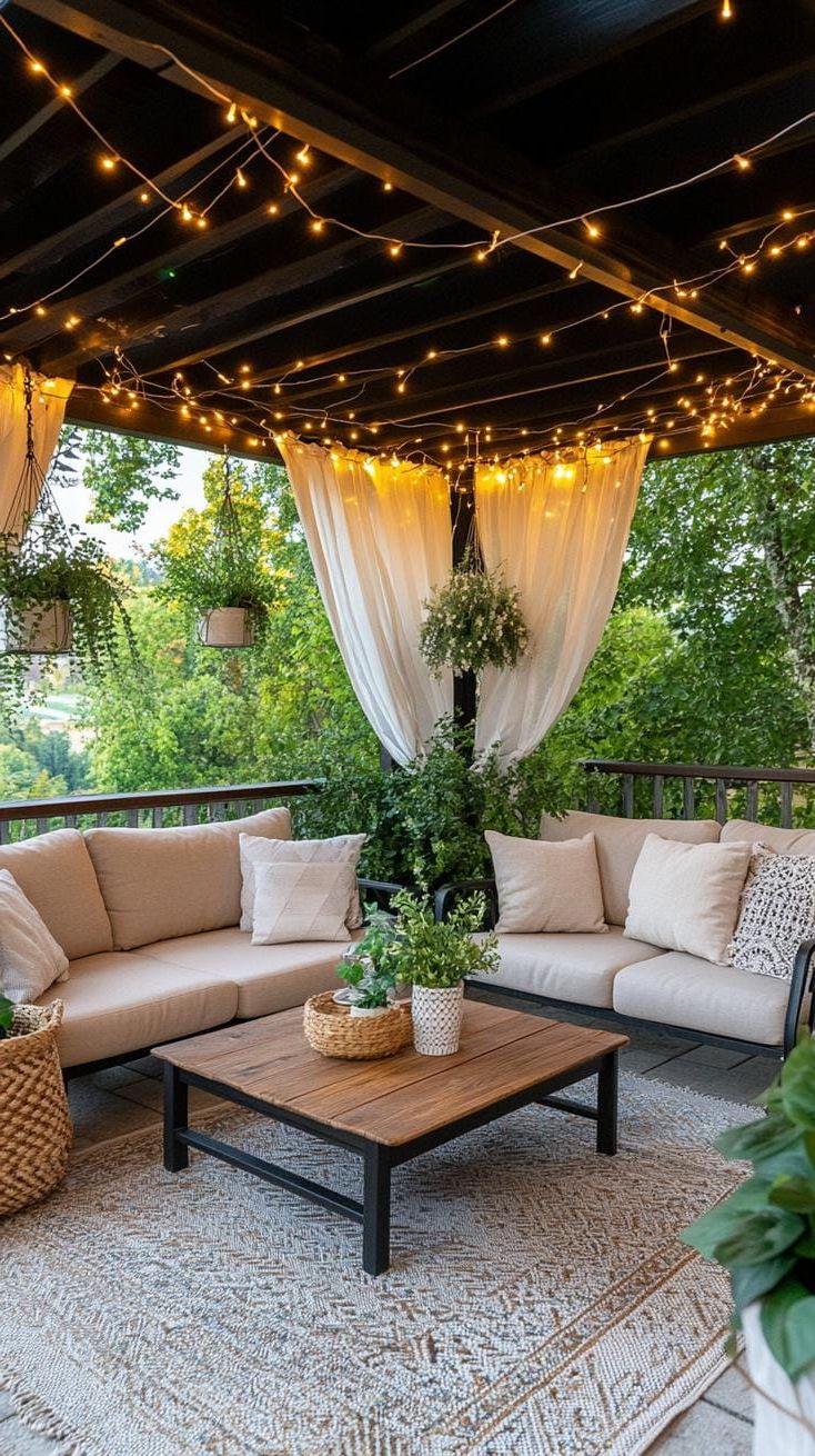 8. Pergola Patio Lit with Twinkling Ceiling Lights - photo 3