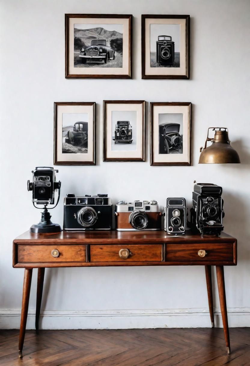 14. Vintage Camera Collection Display