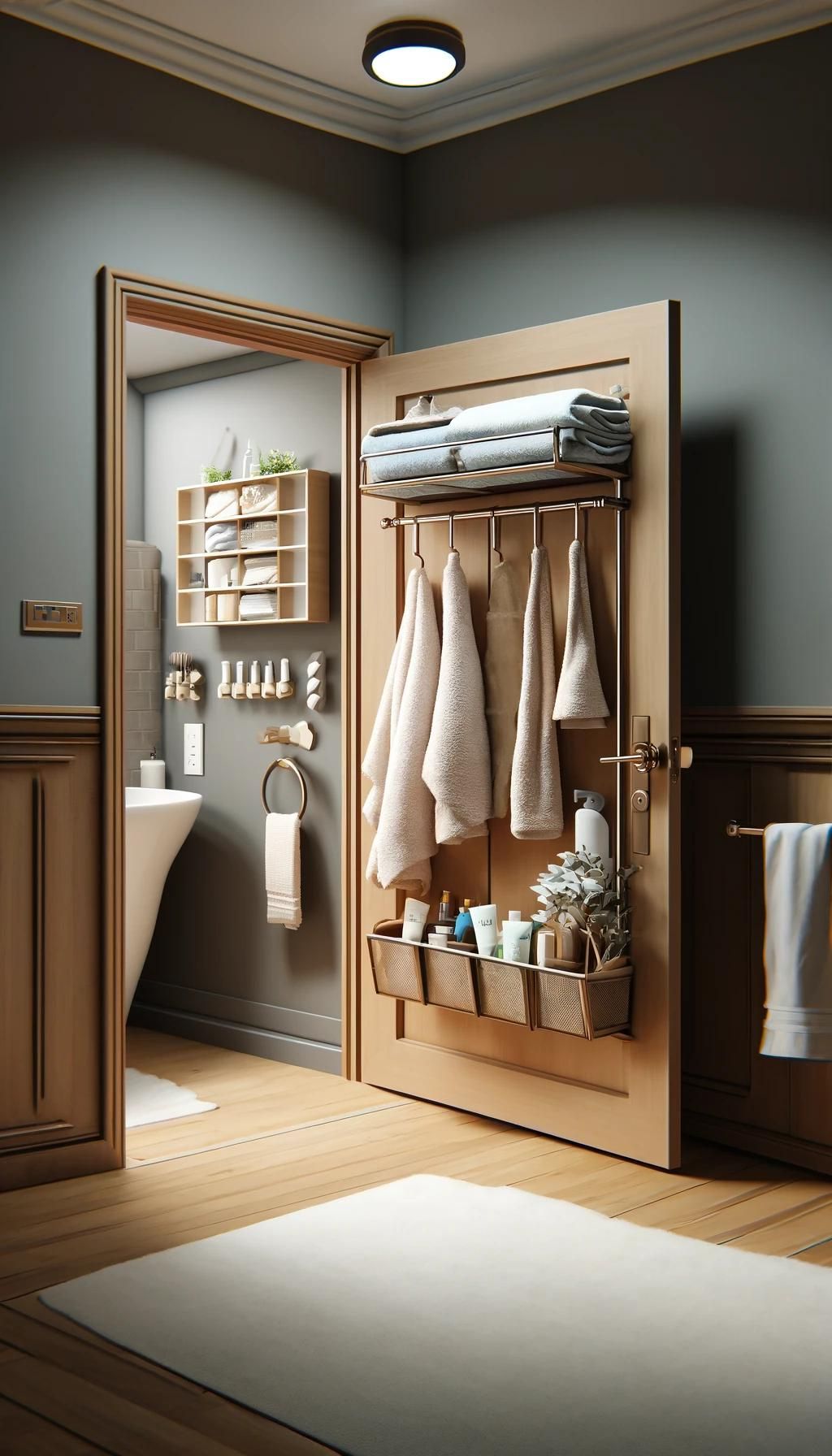 1. Over-the-Door Bathroom Storage Rack