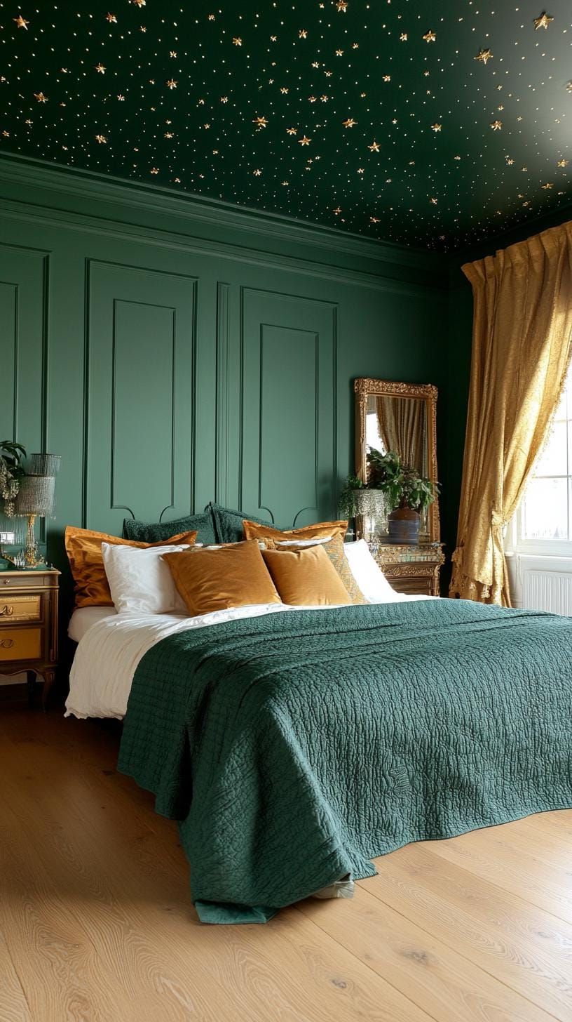 17. Celestial Night Green Bedroom