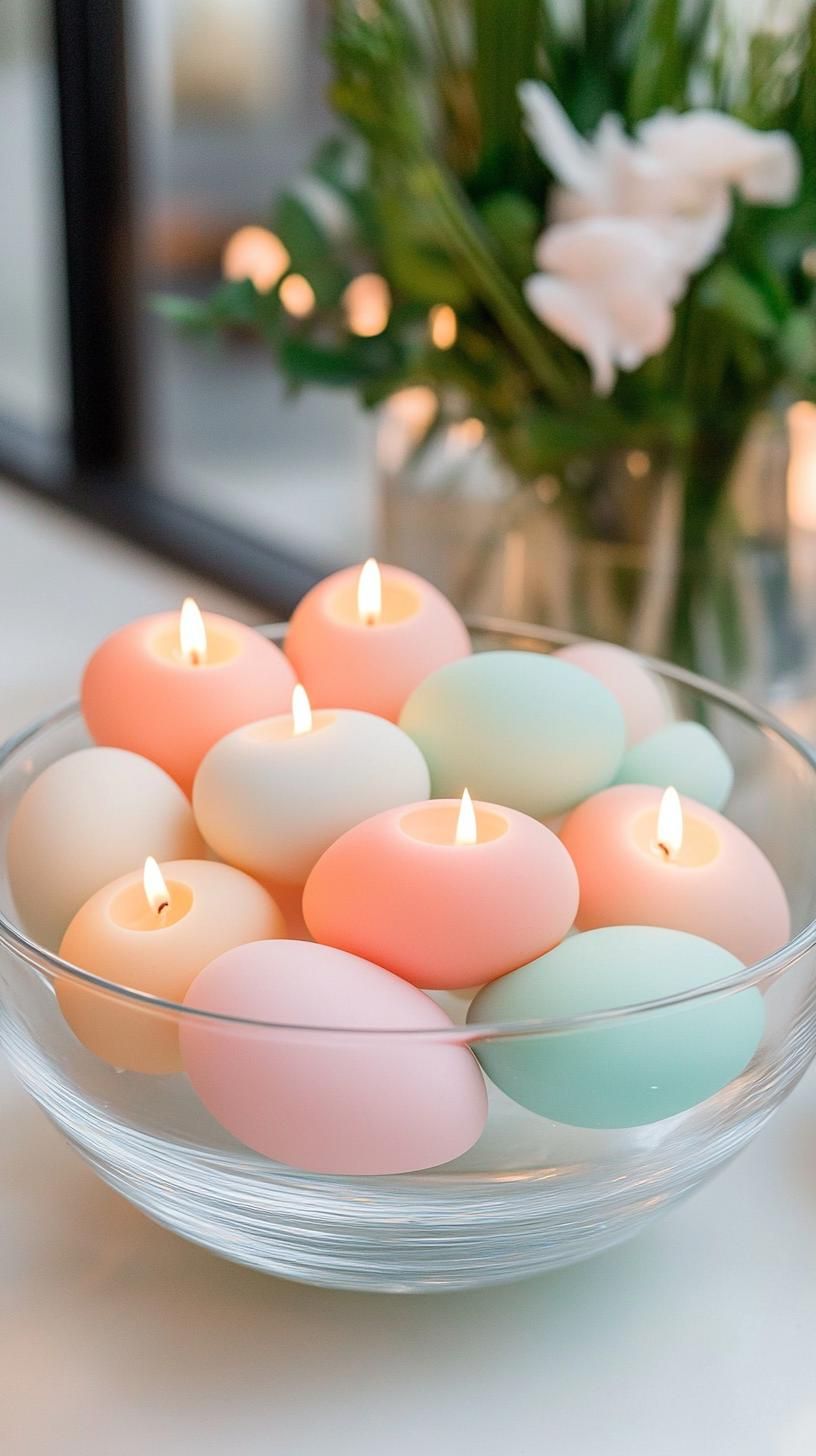 13. Floating Egg Candles In Glass Vases - photo 2