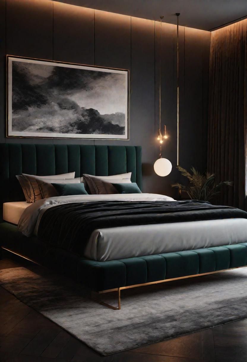 8. Moody Bedrooms With Velvet and Dark Tones - photo 2
