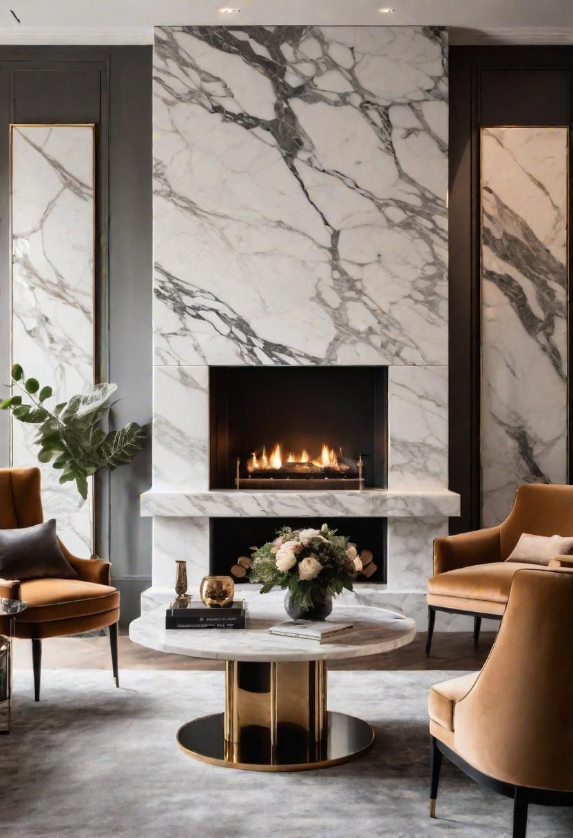 19. Luxe Marble Accents for Living Rooms