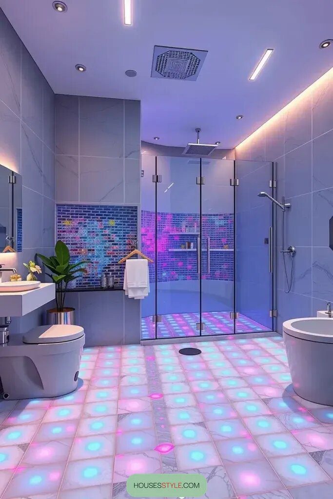 Color-Changing LED Shower Floors