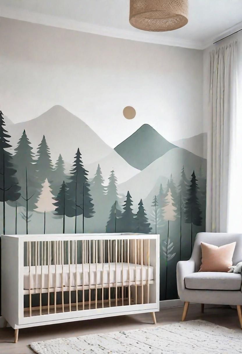 6. Forest-Themed Nursery Wall Mural