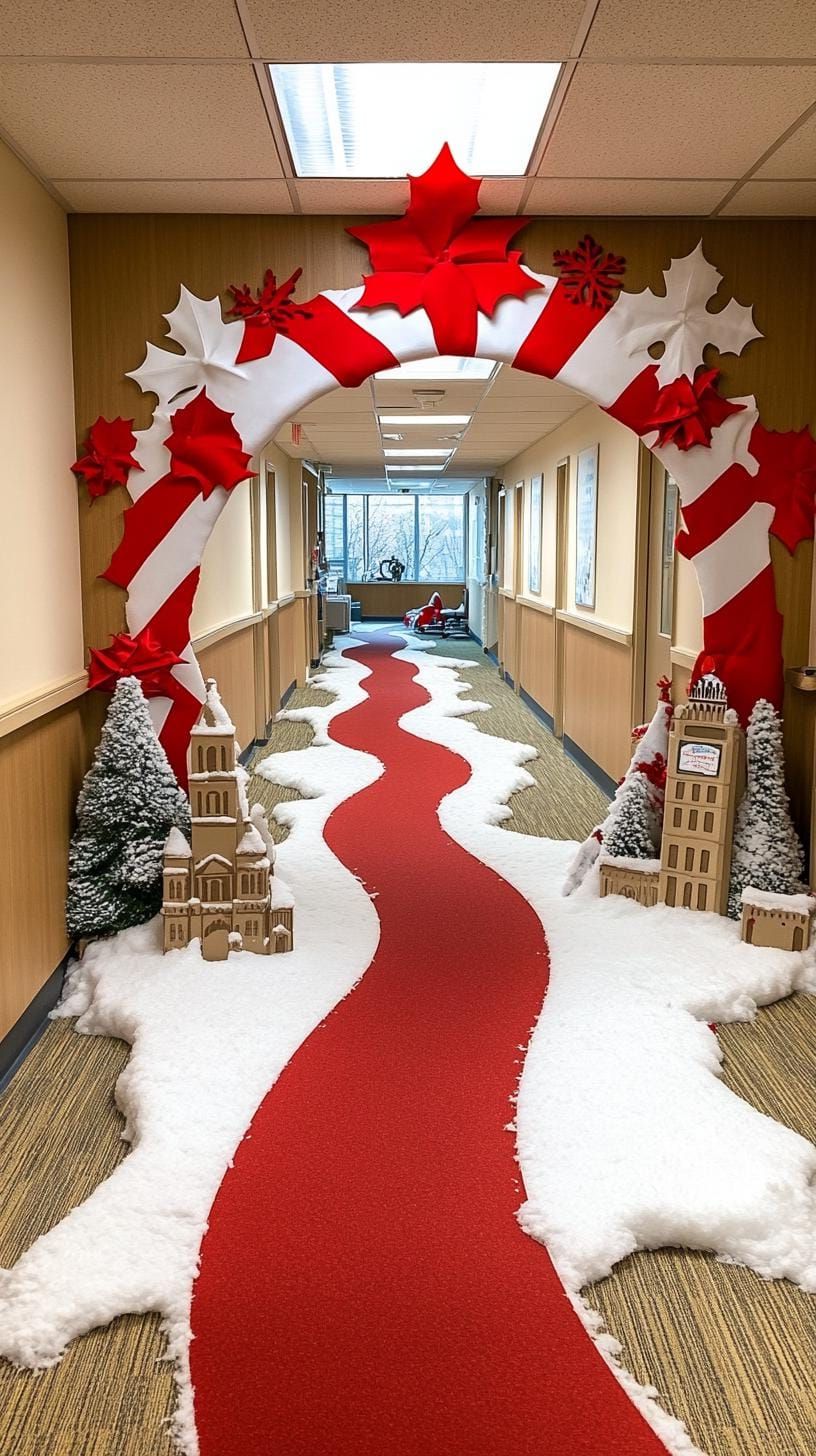 19. London-themed winter scene for a cubicle entrance - photo 2