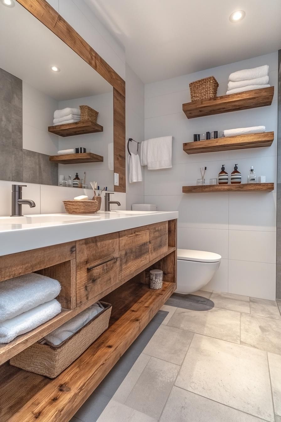 11. Wood and White Bathroom Pairings - photo 2
