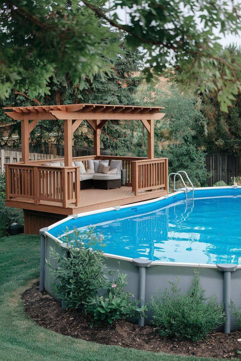 6. Shaded Pool Deck Under a Pergola