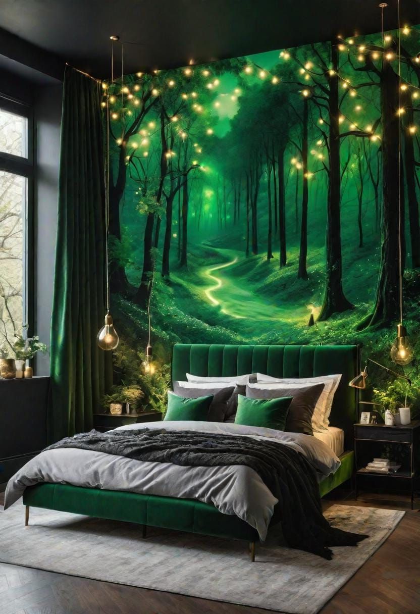 14. Whimsical Wilderness Bedroom Design Ideas