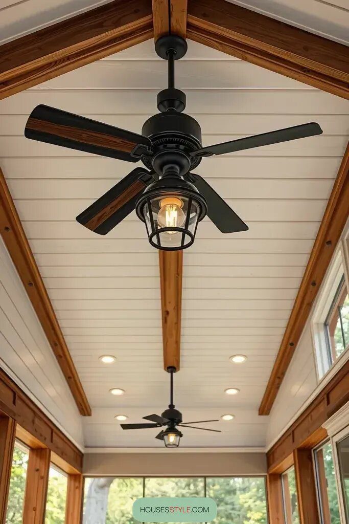 Add the Perfect Finishing Touches to Your Screened Porch with Ceiling Fans and Beams