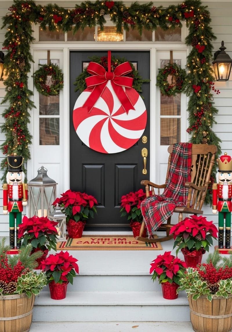 1. Peppermint Swirl Door Sign from Cardboard
