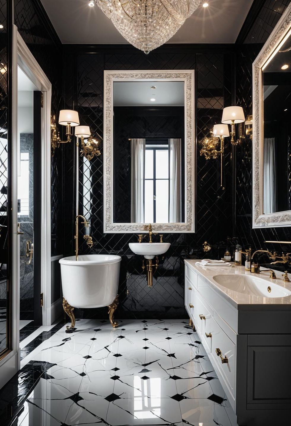 12. Elegant Monochrome Bathroom Looks - photo 2