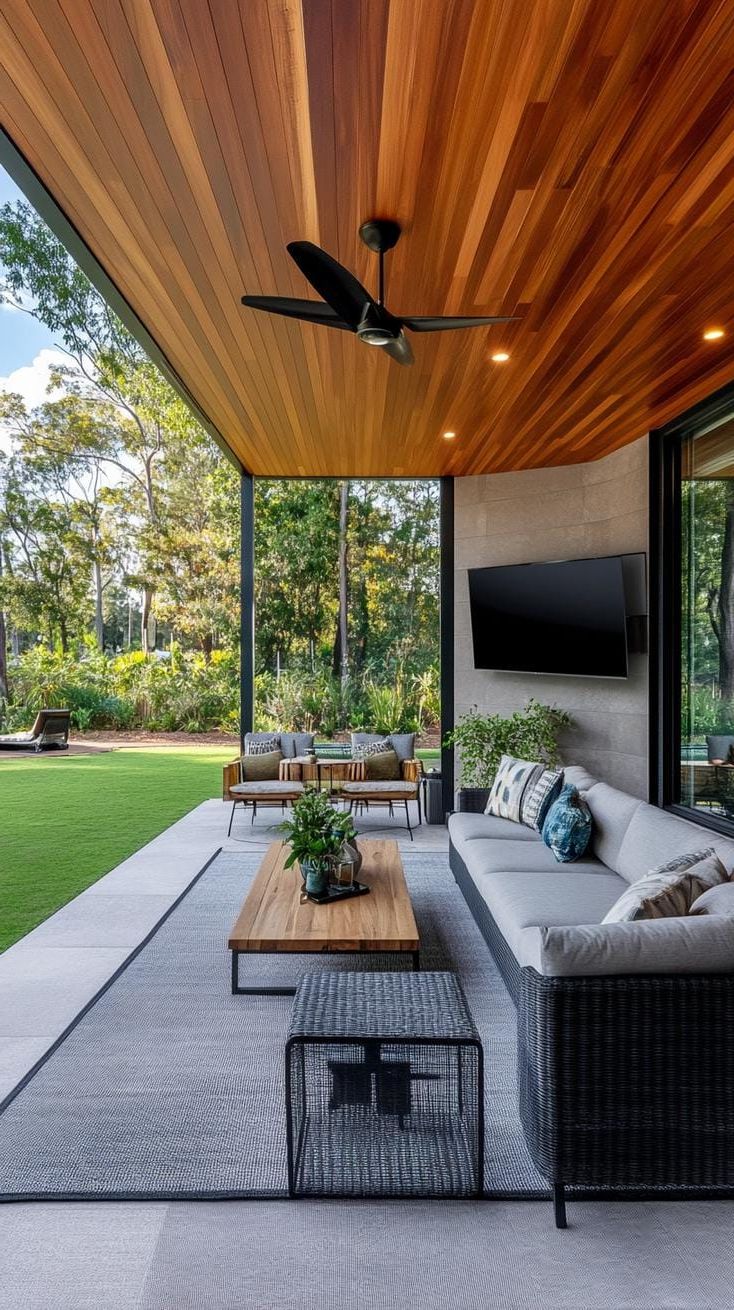 30. Backyard Patio with a Wall-Mounted TV - photo 4