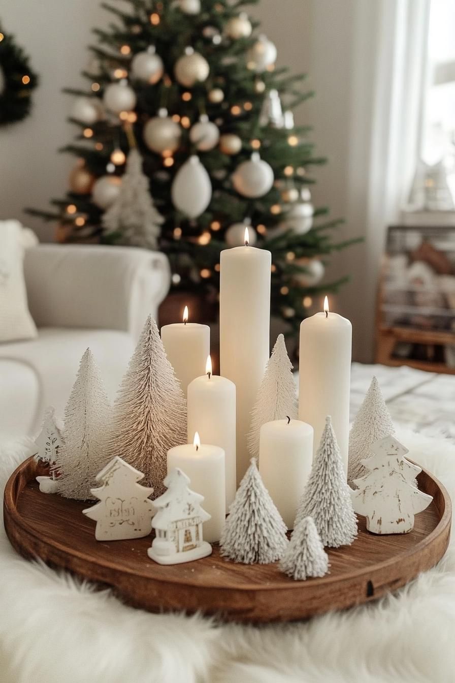 6. Winter Candle Arrangements: Rustic Elegance