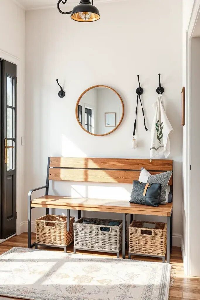 Building an Entryway Bench With Hooks