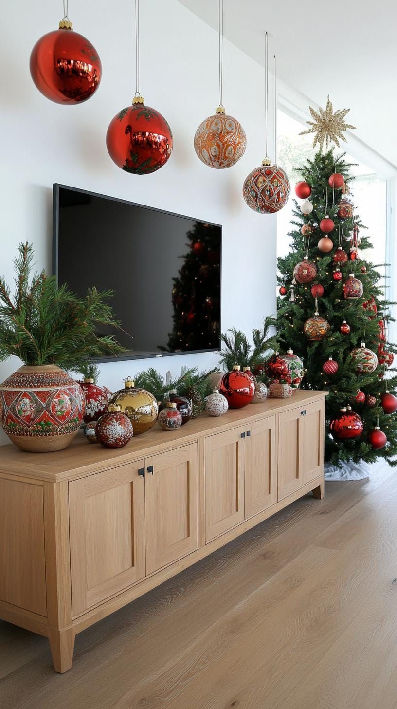 13. Eclectic TV stand with gallery wall and vintage ornaments - photo 2