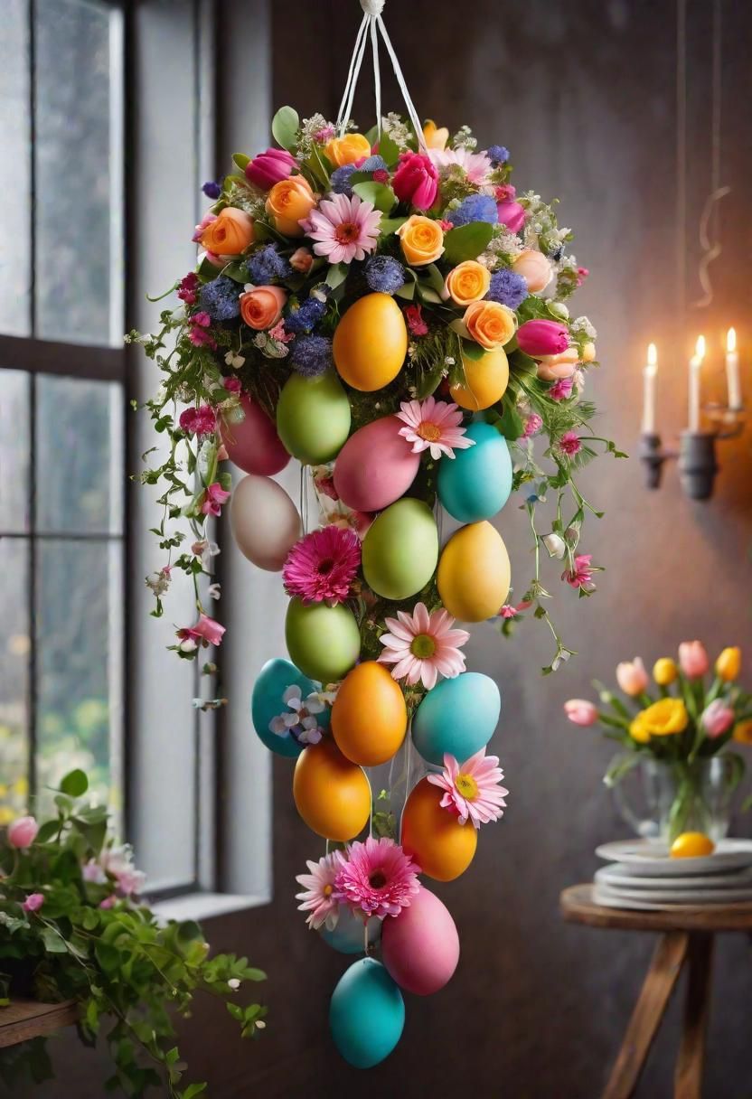 21. Hanging Easter Egg Flower Display