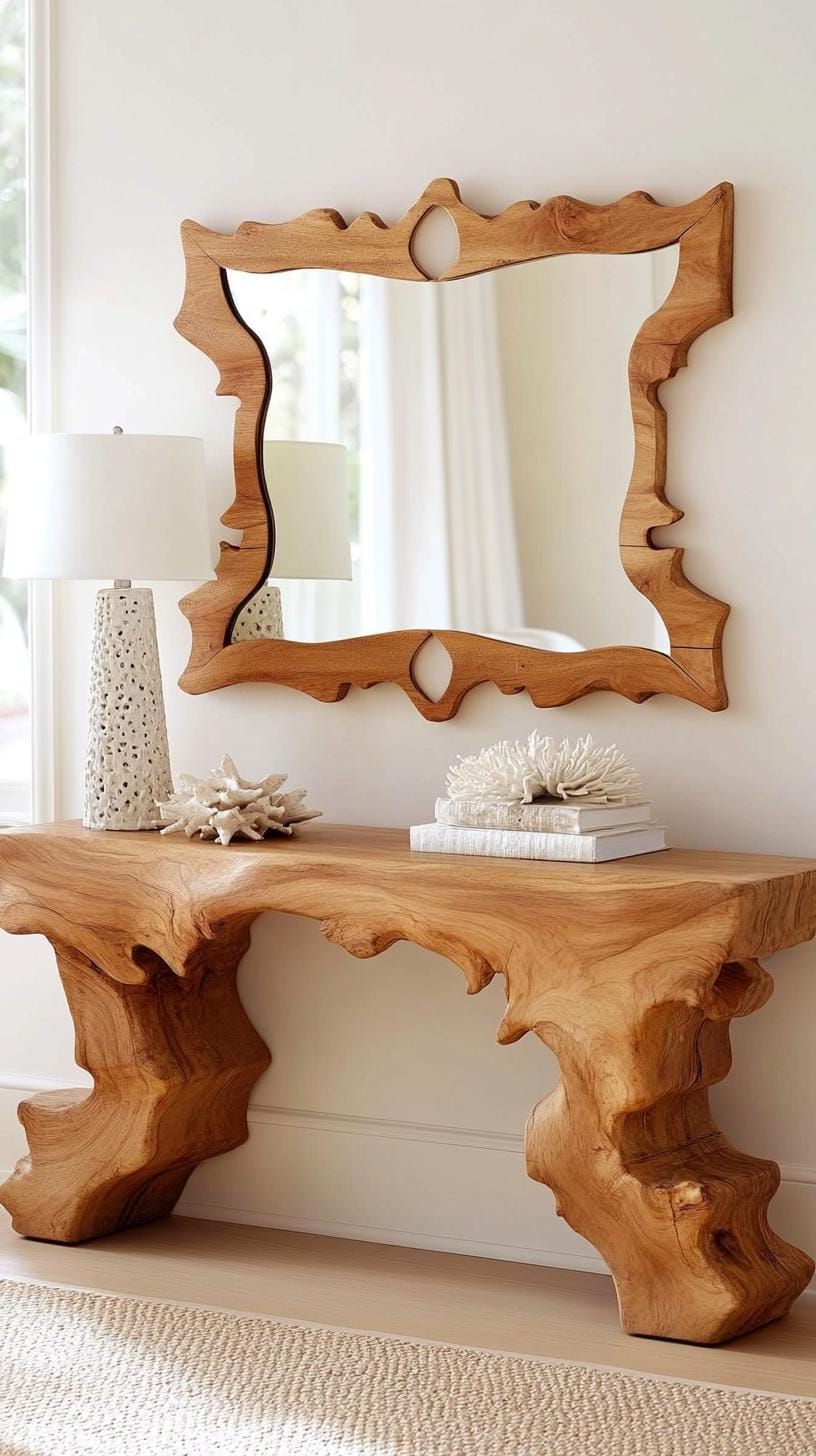 16. Organic-Shaped Mirrors in Wood or Metal - photo 2