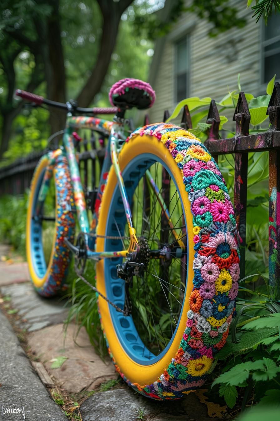 8. Bicycle Wheel Garden Decor - photo 2