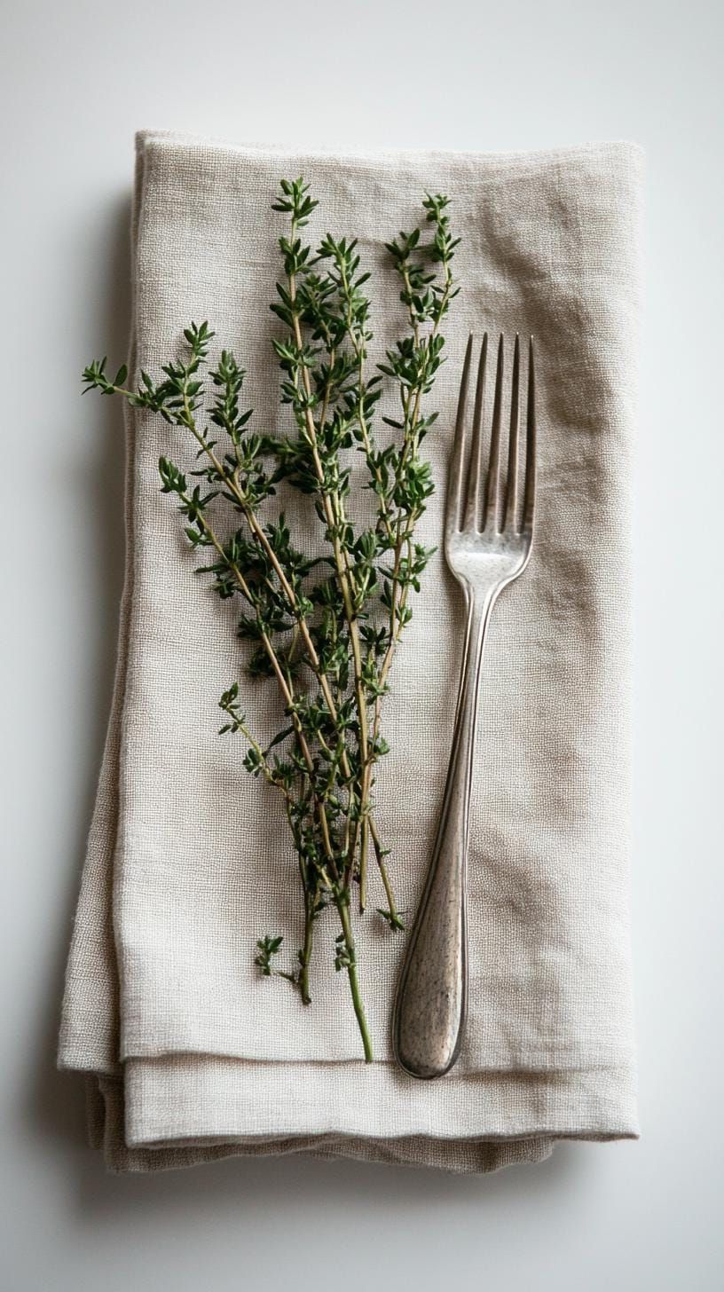 17. Scandinavian Table With Linen Napkins and Greenery