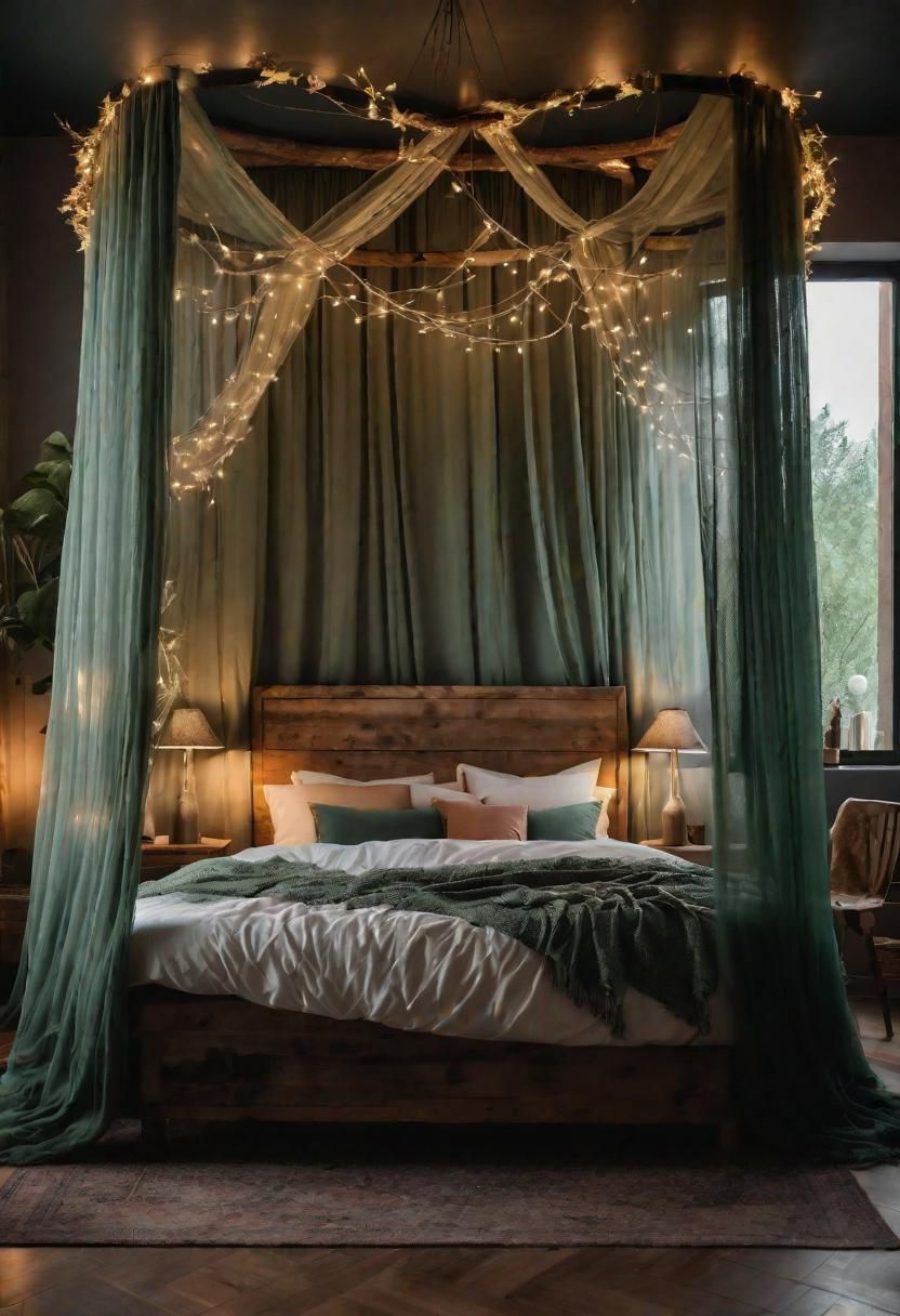 5. Enchanting Sage Green Canopy Bed Ideas - photo 2