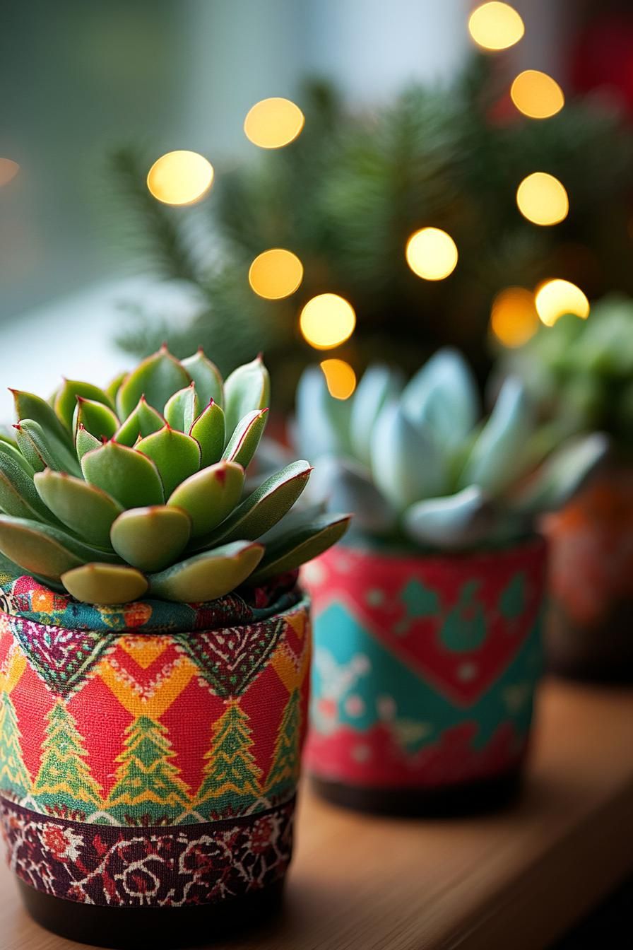 8. Festive Wrapped Succulents Section - photo 3