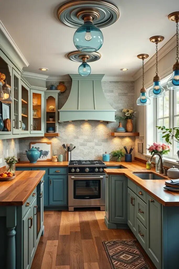 Sage and Blue Lighting Fixtures for a Luxe Feel - photo 2