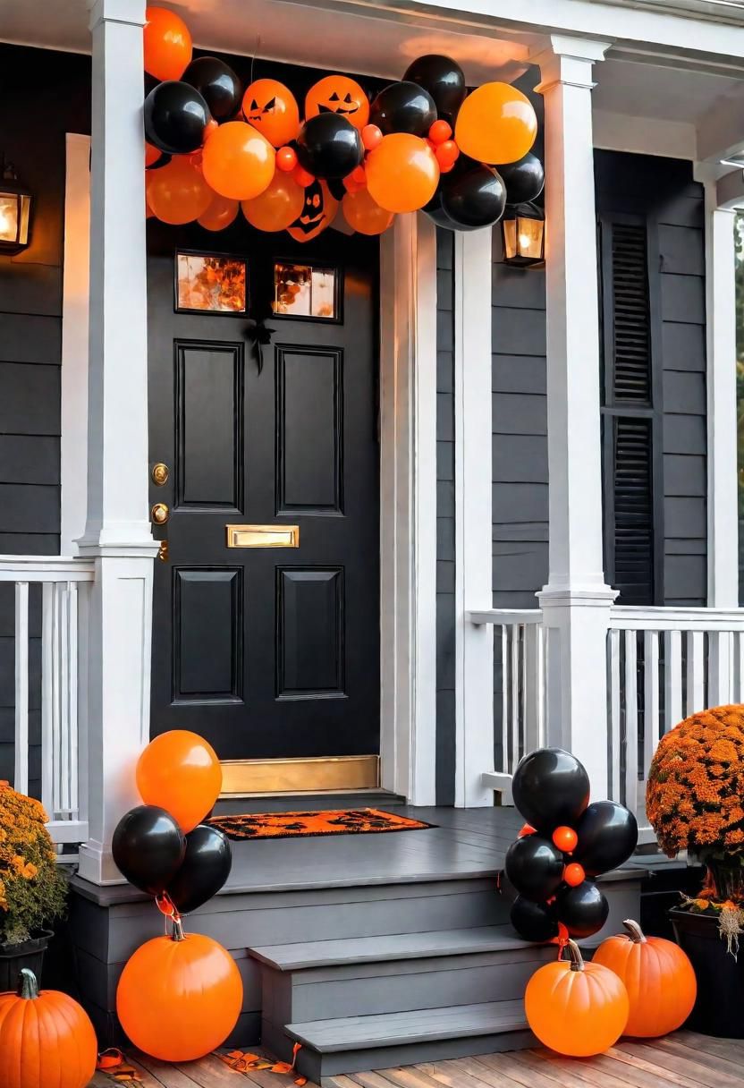 4. Festive Pumpkin Balloon Garlands