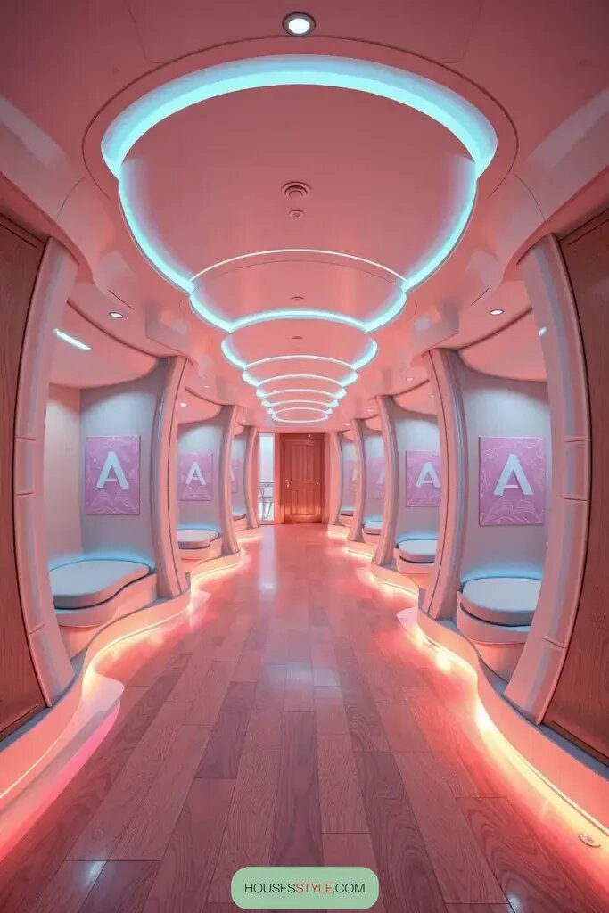 Circular Passageways Lit for Mood