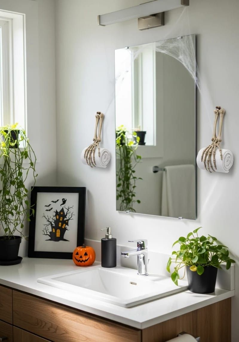 12. Skeleton-Themed Towel Holders for the Guest Bathroom - photo 2