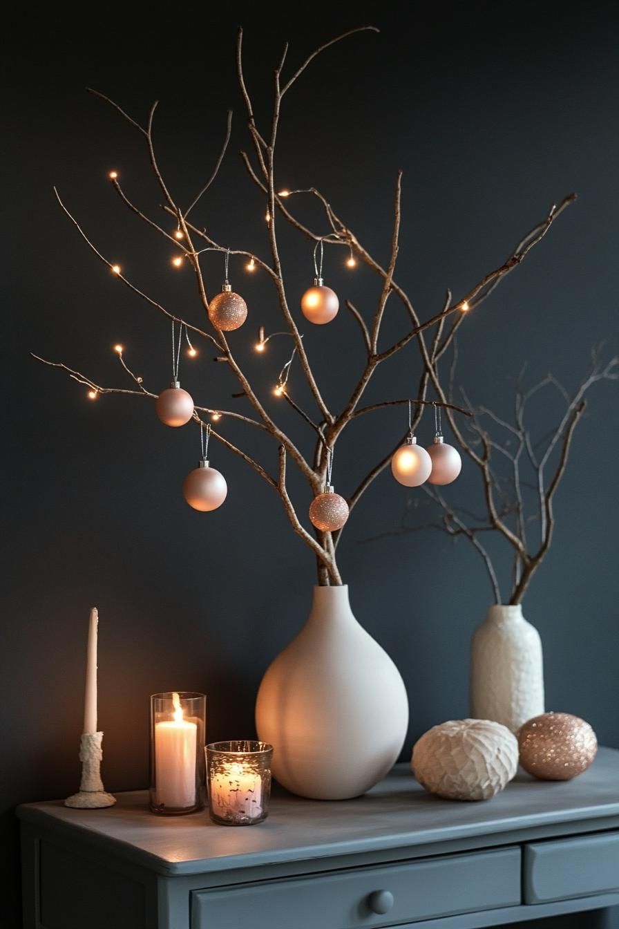 10. Minimalist Twig Tree Decorating Ideas - photo 2