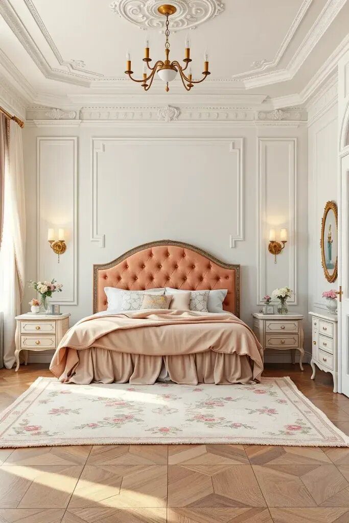 Vintage-Inspired Rose and Ivory Bedrooms