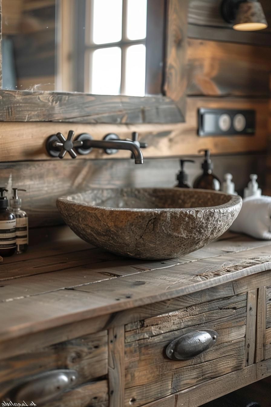 2. Rustic Barnwood Vanity Inspiration